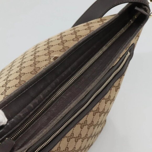 GUCCI GG Canvas Shoulder Bag Outlet Beige Gold - Picture 10 of 16